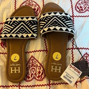 Haute Hippie Black and White Patterned Sandals
